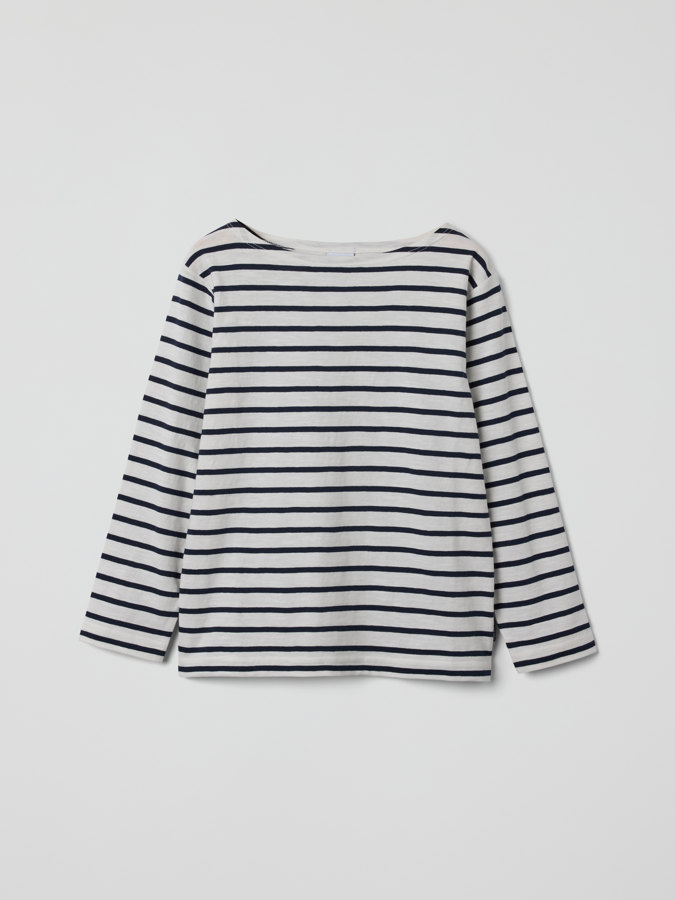 Striped long-sleeved top