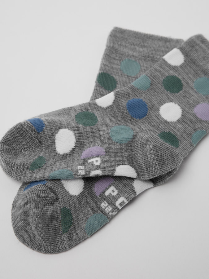 Spotted merino wool socks