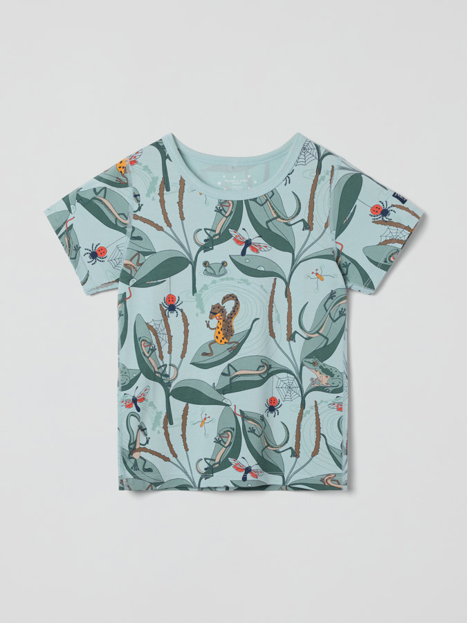 Short-sleeved two-piece pyjamas with lizard print Short-sleeved two-piece pyjamas with lizard print