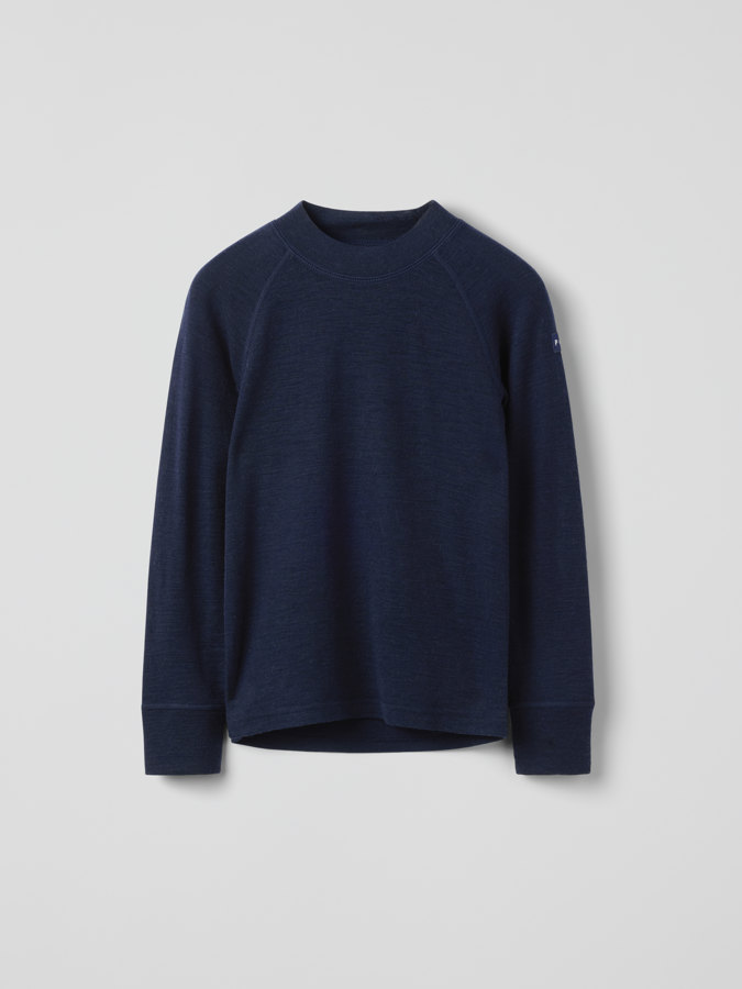 Long-sleeve base layer top in merino wool