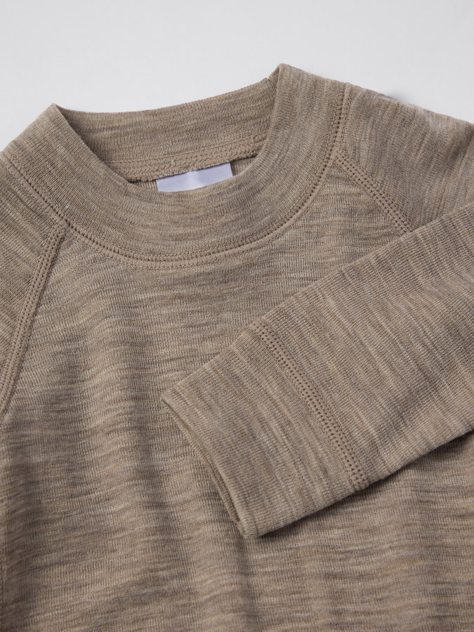 long-sleeve babygrow in merino wool