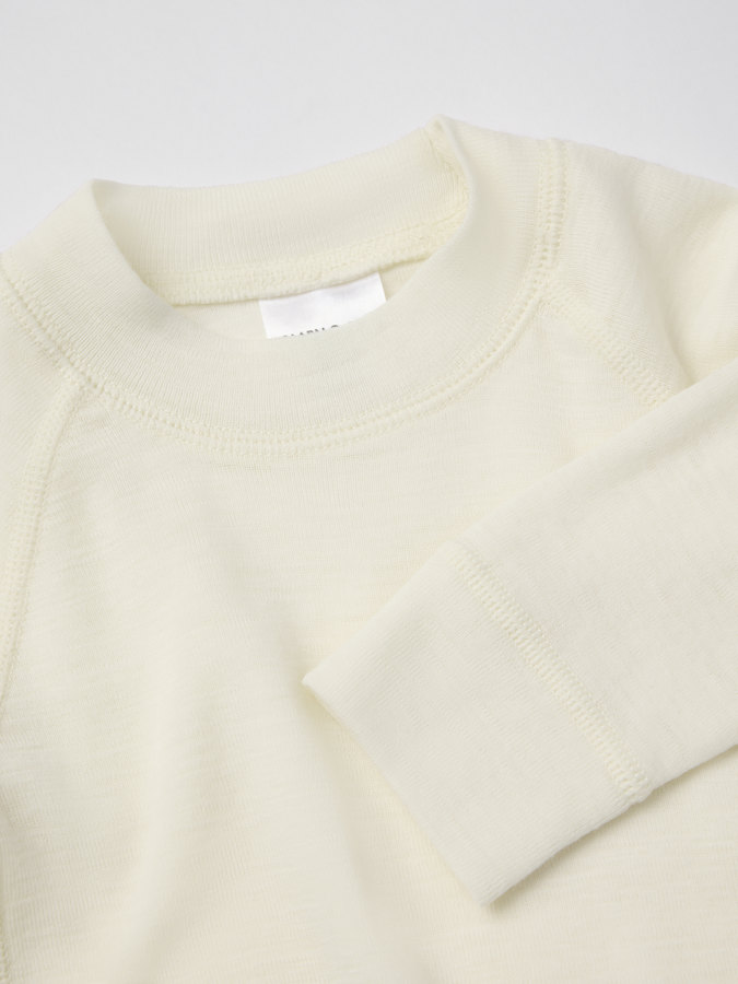 long-sleeve babygrow in merino wool