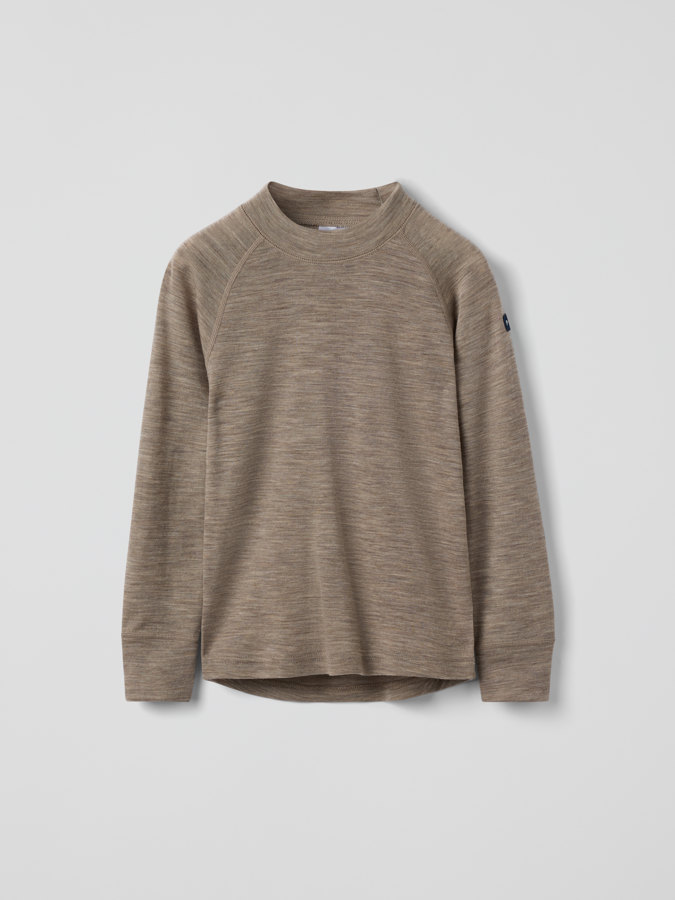 Long-sleeve base layer top in merino wool