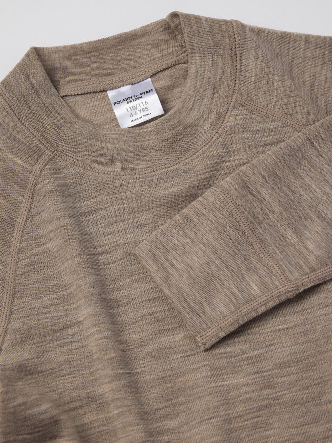 Long-sleeve base layer top in merino wool