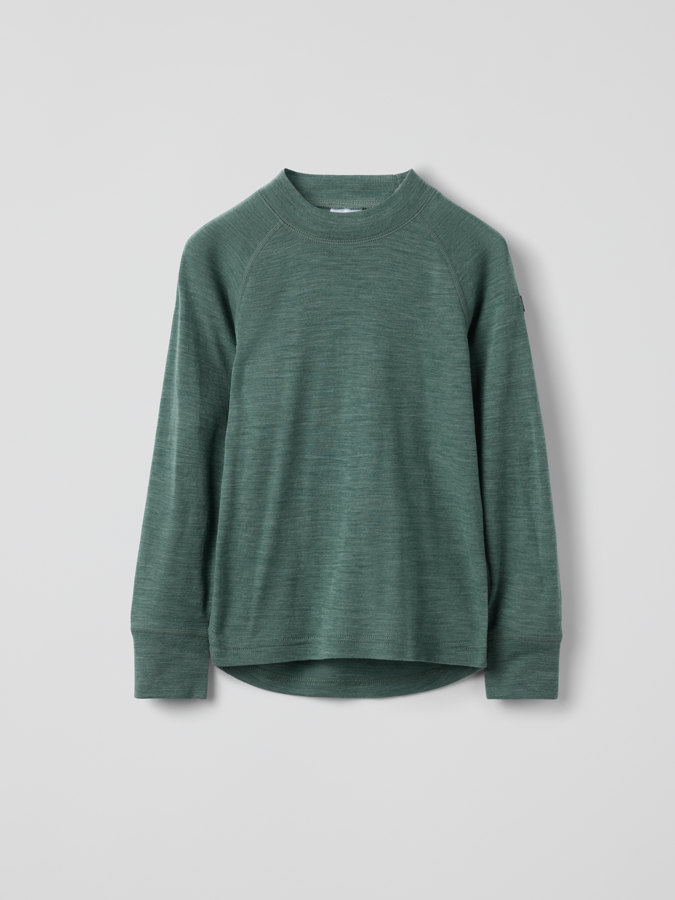 Long-sleeve base layer top in merino wool