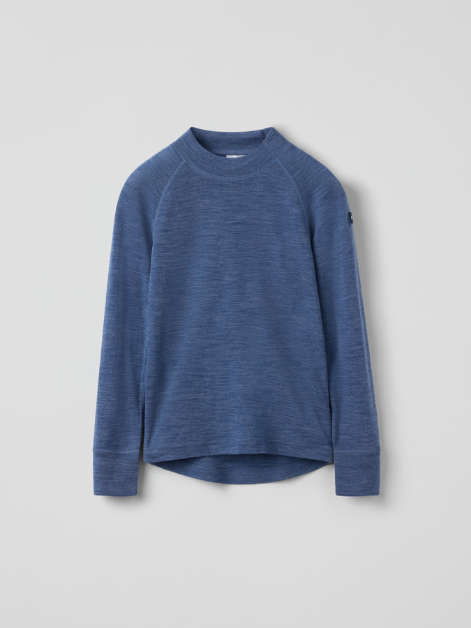 Long-sleeve base layer top in merino wool