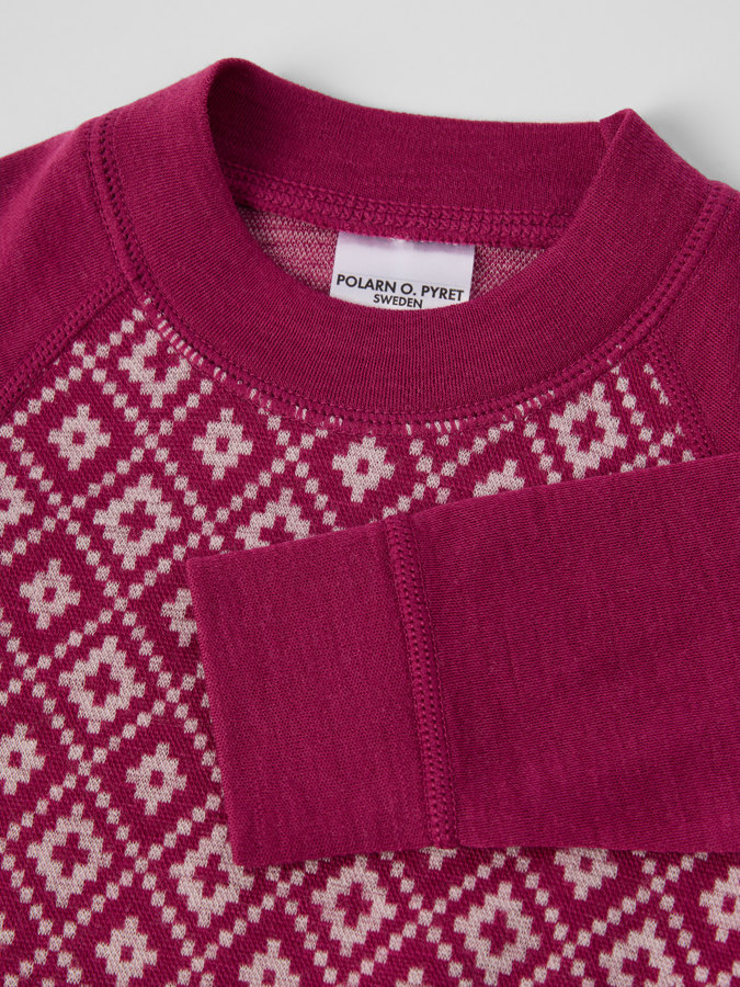 Long-sleeve bodysuit merino wool jacquard Long-sleeve bodysuit merino wool jacquard