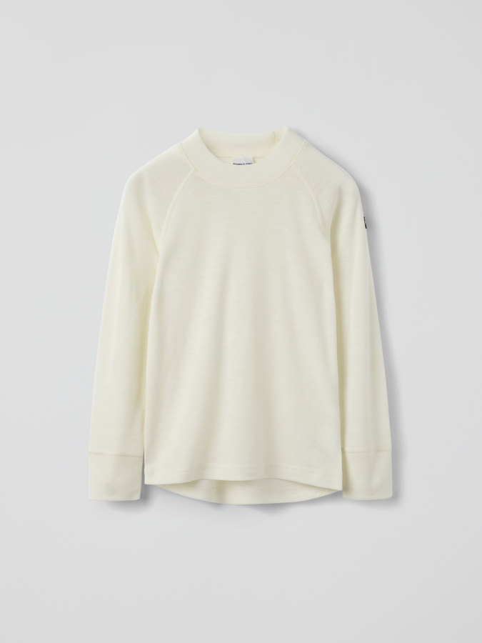 Long-sleeve base layer top in merino wool