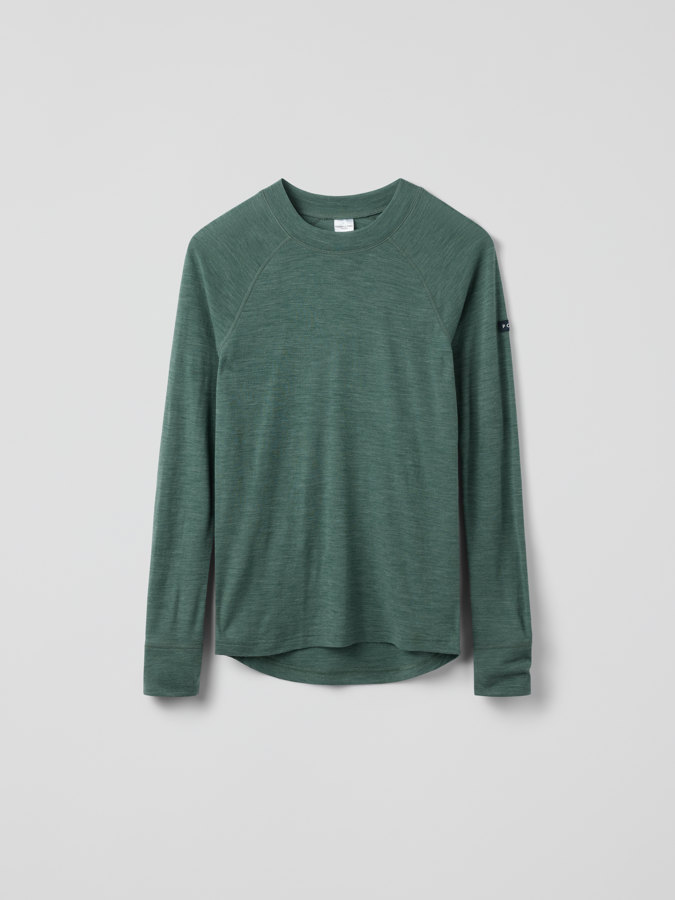 Base layer top in merino wool for adult
