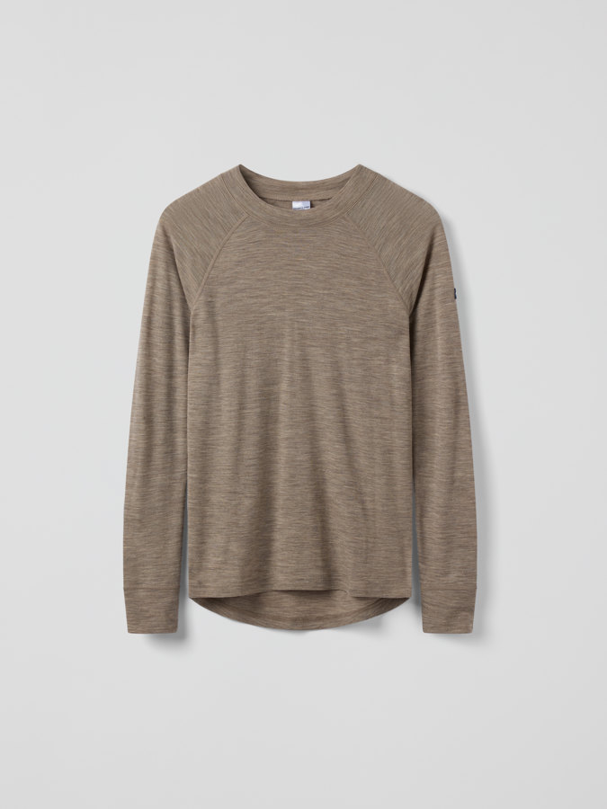Base layer top in merino wool for adult