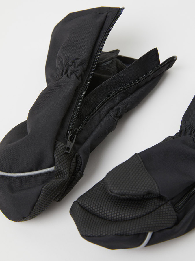 Windproof zip shell mittens