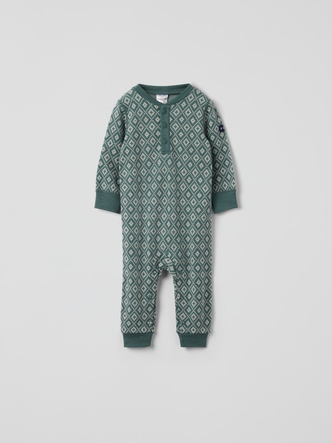 Merino wool jacquard overall