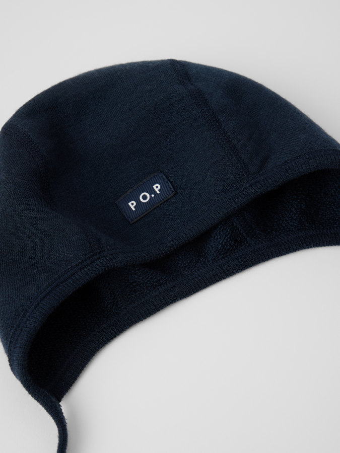 Helmet hat merino wool terry