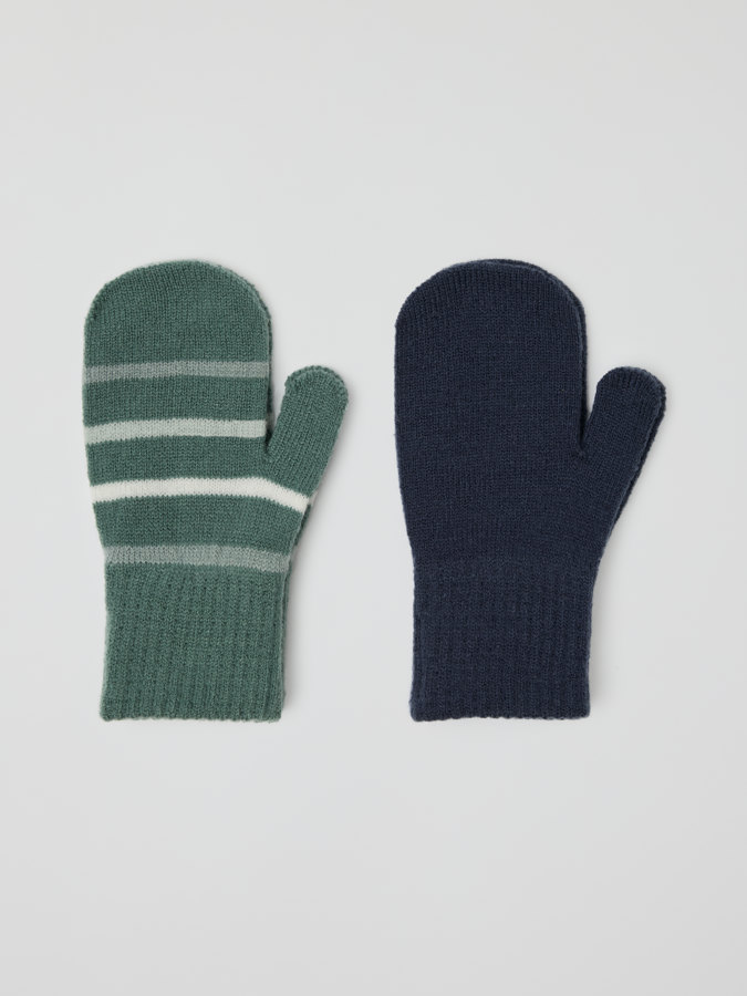 Knitted mittens, 2-pack