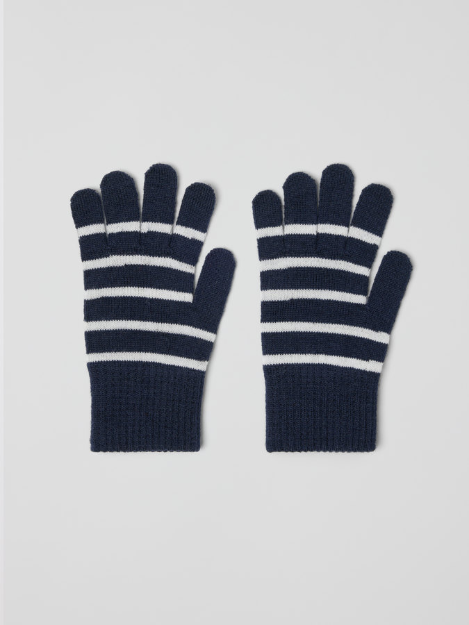 Knitted gloves in wool blend