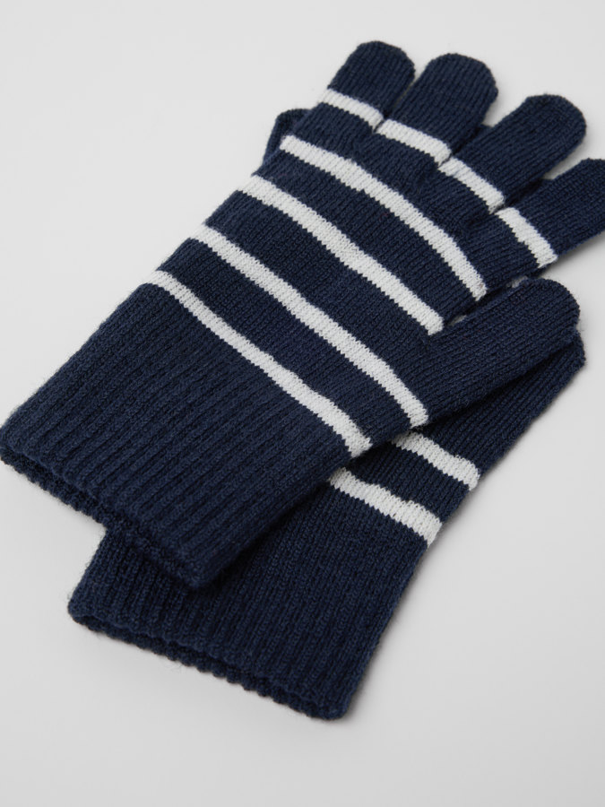 Knitted gloves in wool blend
