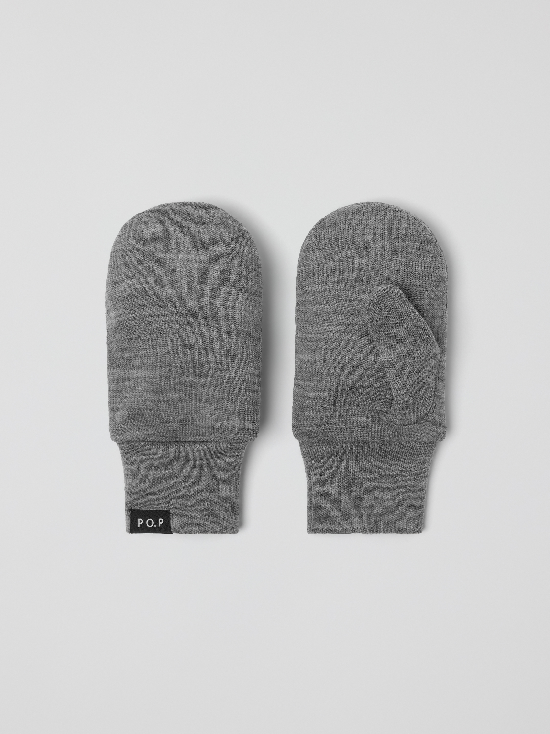 Polarn O. Pyret Grey Liner Merino Wool Mittens