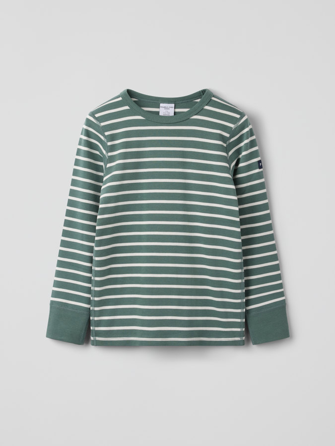 Striped long-sleeve top