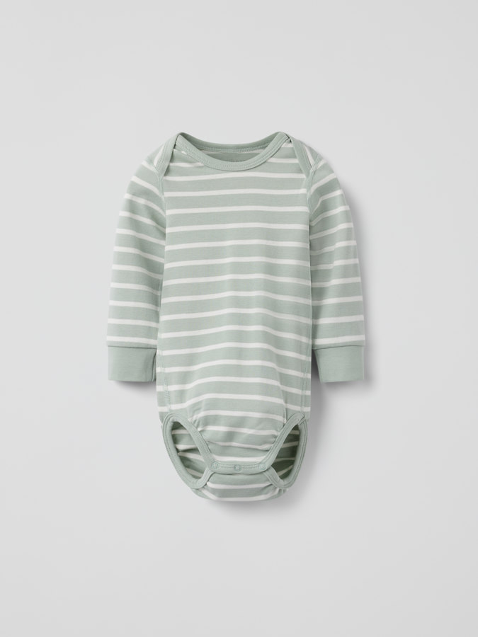 Striped bodysuit with envelope neckline