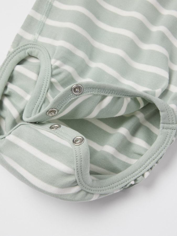 Striped bodysuit with envelope neckline
