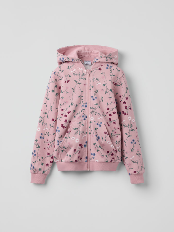 Floral hoodie with pouch pocket