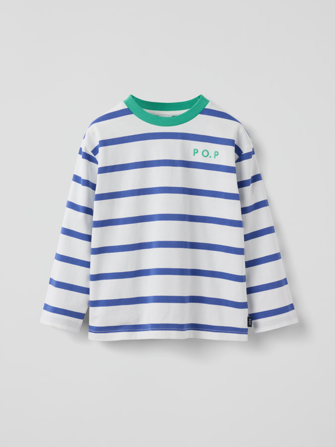 Striped long-sleeve top