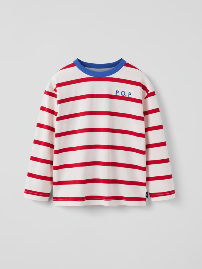 Striped long-sleeve top