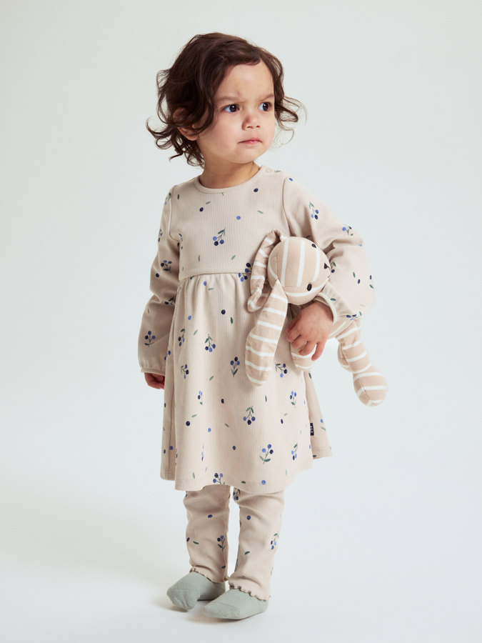 Long-sleeved dress blueberry