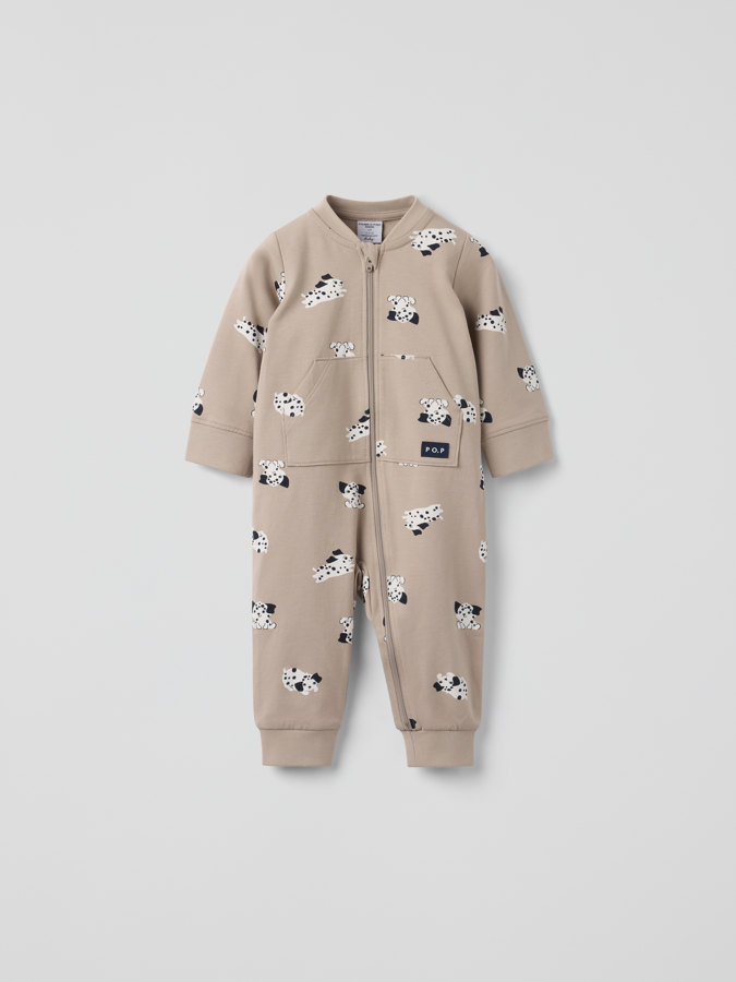 Sweatshirt overall with pocket dalmatian