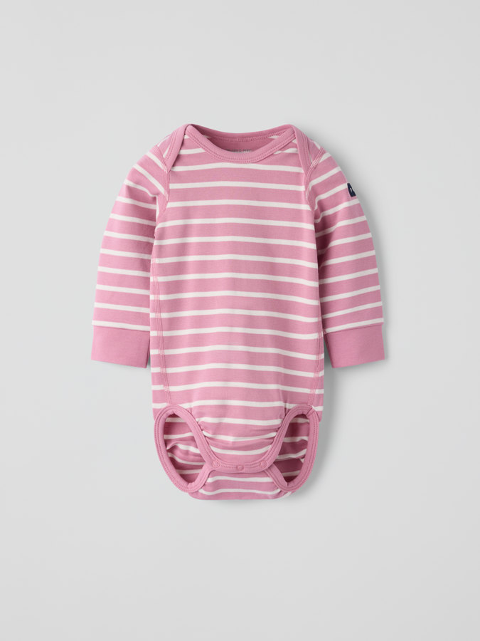 Striped bodysuit with envelope neckline