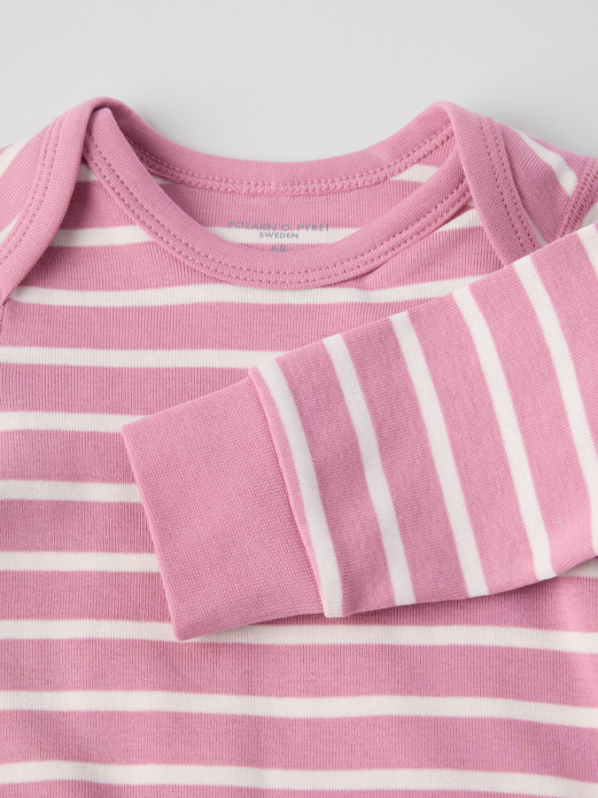 Striped bodysuit with envelope neckline