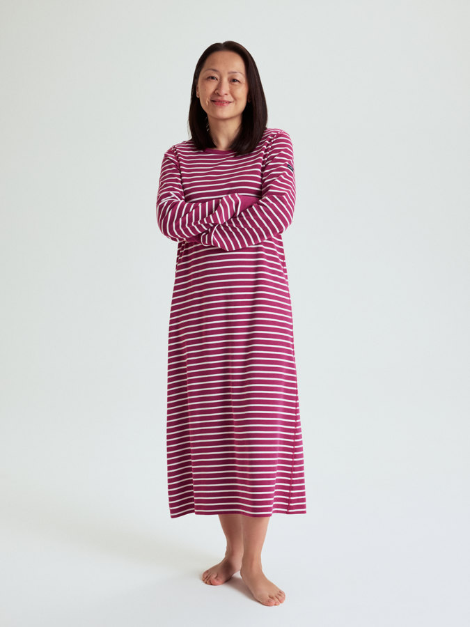 Striped nightgown for adult