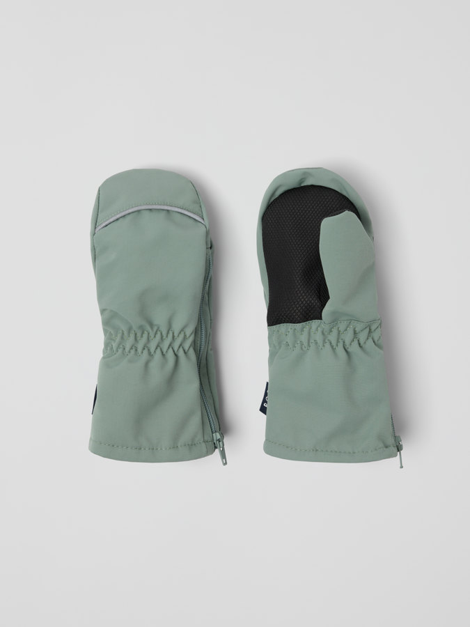 Windproof zip shell mittens
