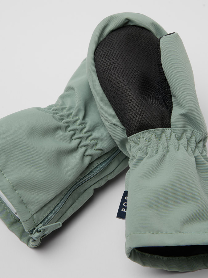 Windproof zip shell mittens