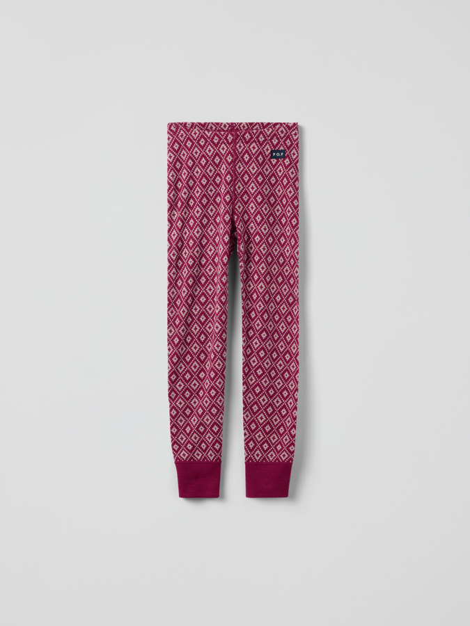 Long johns merino wool jacquard