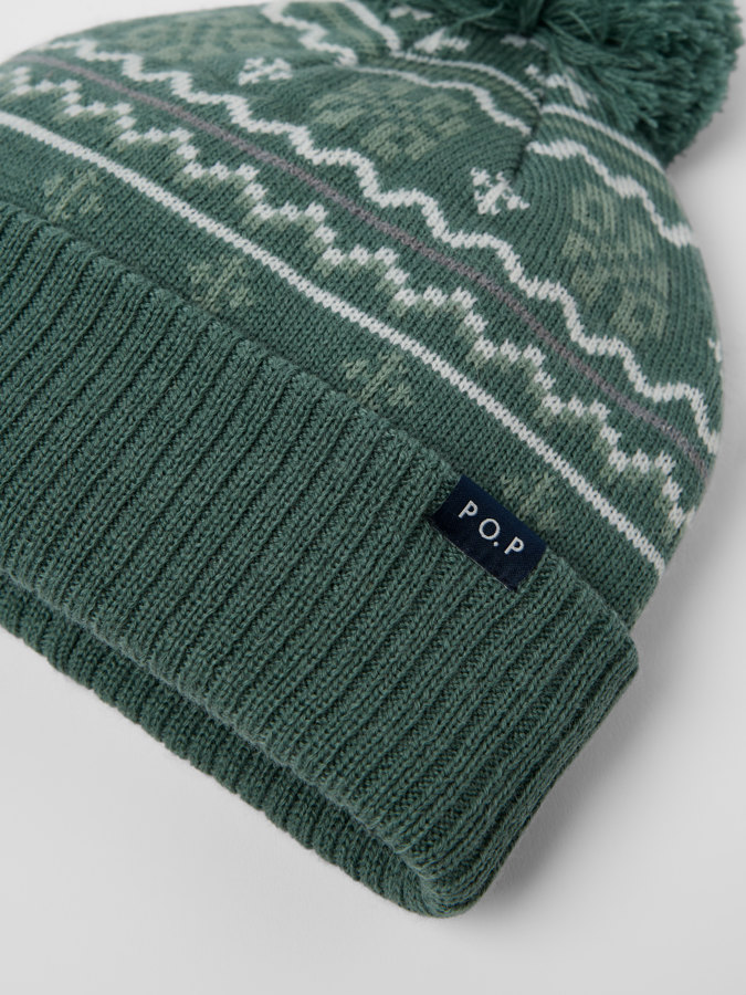 Windproof lined jacquard hat