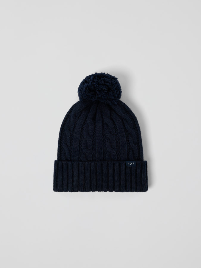 Cable knit hat wool blend