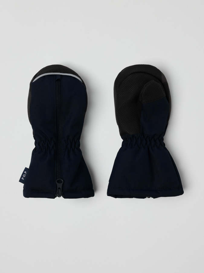 Padded mittens zip