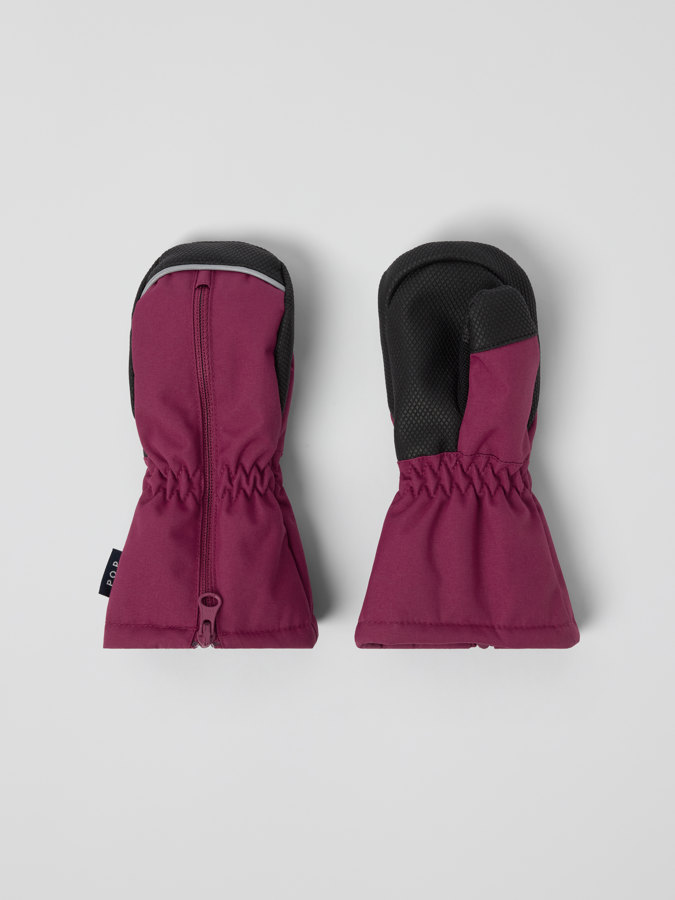 Padded mittens zip