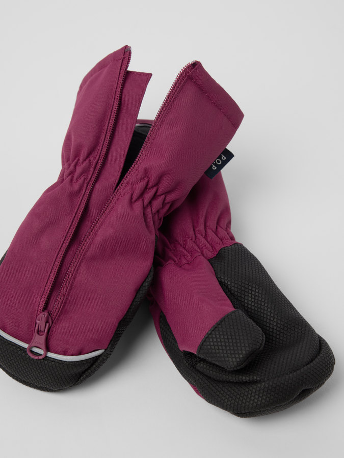 Padded mittens zip