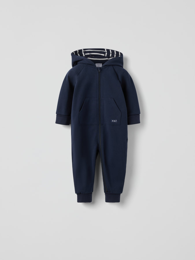 Sweatshirt onesie with hood