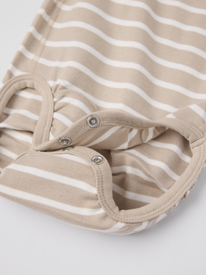 Striped bodysuit with envelope neckline