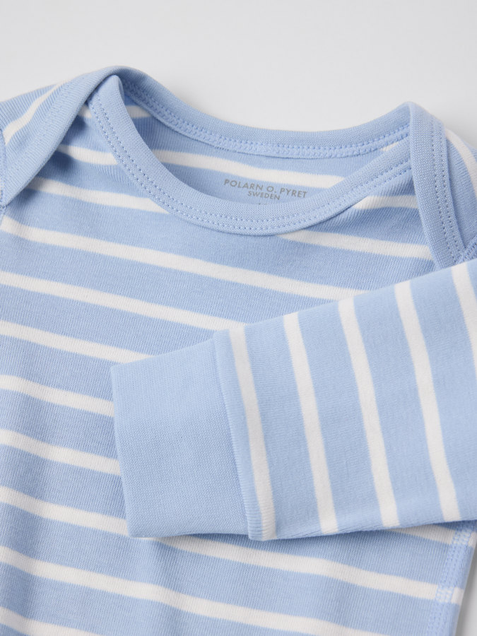 Striped bodysuit with envelope neckline