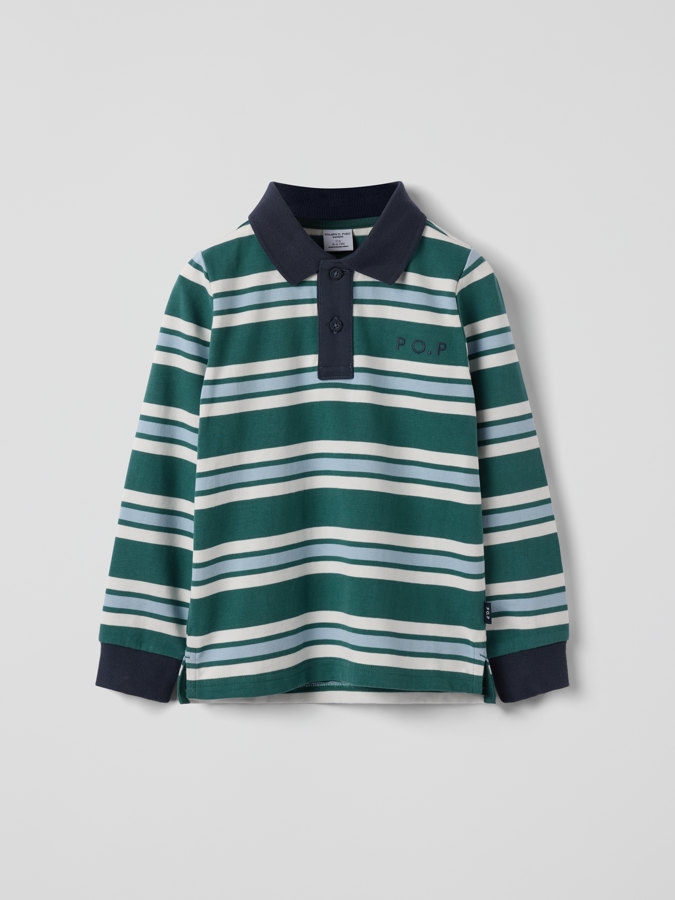Long-sleeved rugby shirt striped