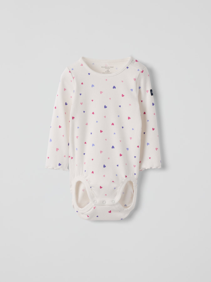 Ribbed bodysuit hearts
