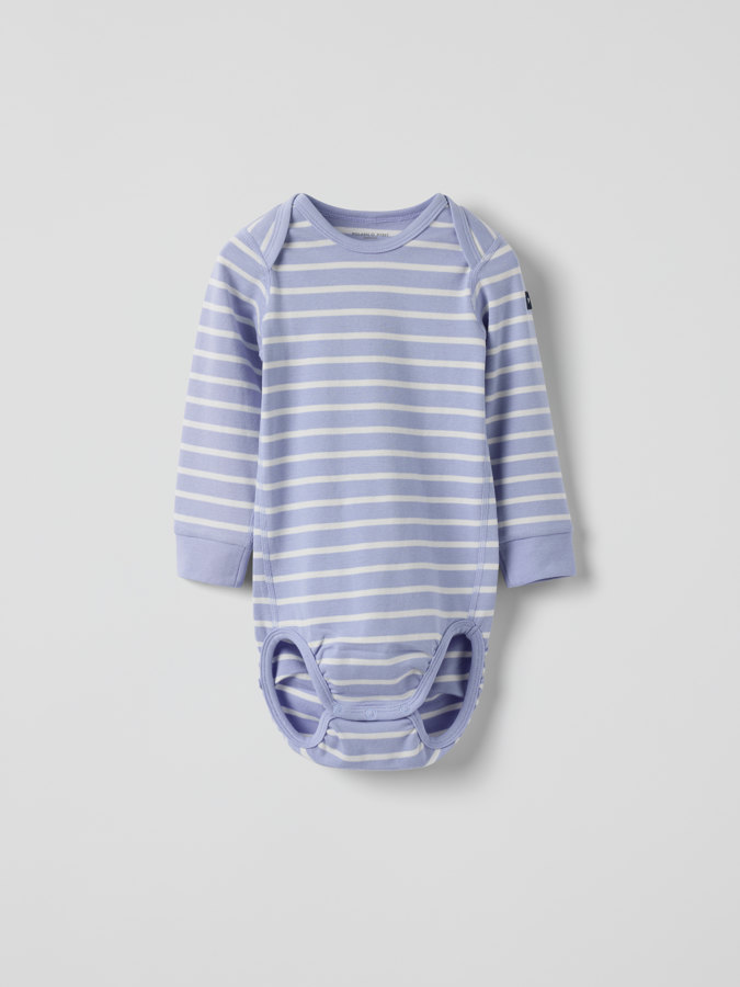 Stripey bodysuit with envelope neckline