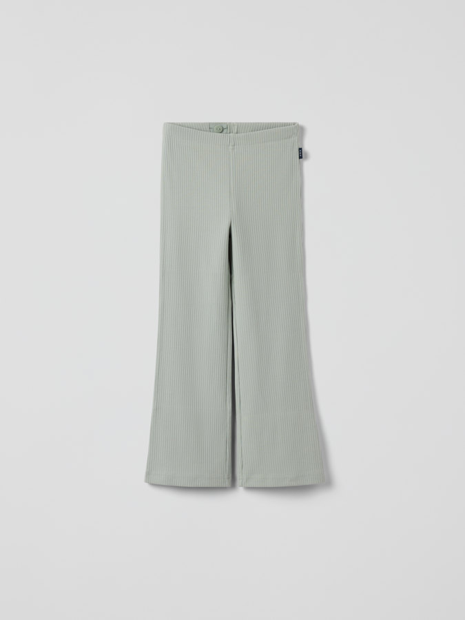 Flared ribbed jersey trousers