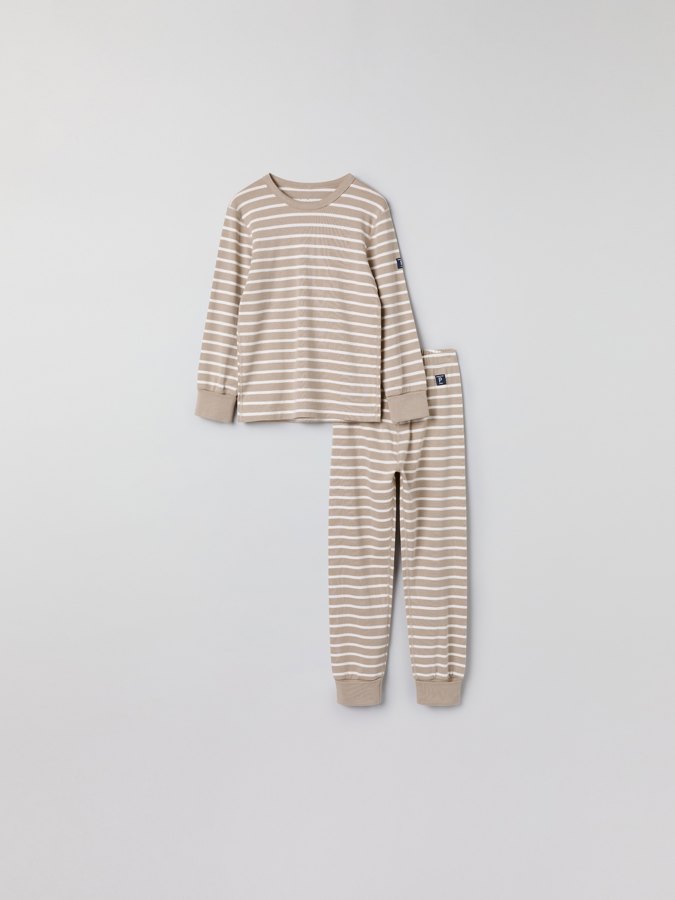 Striped pyjamas with fold-over cuffs