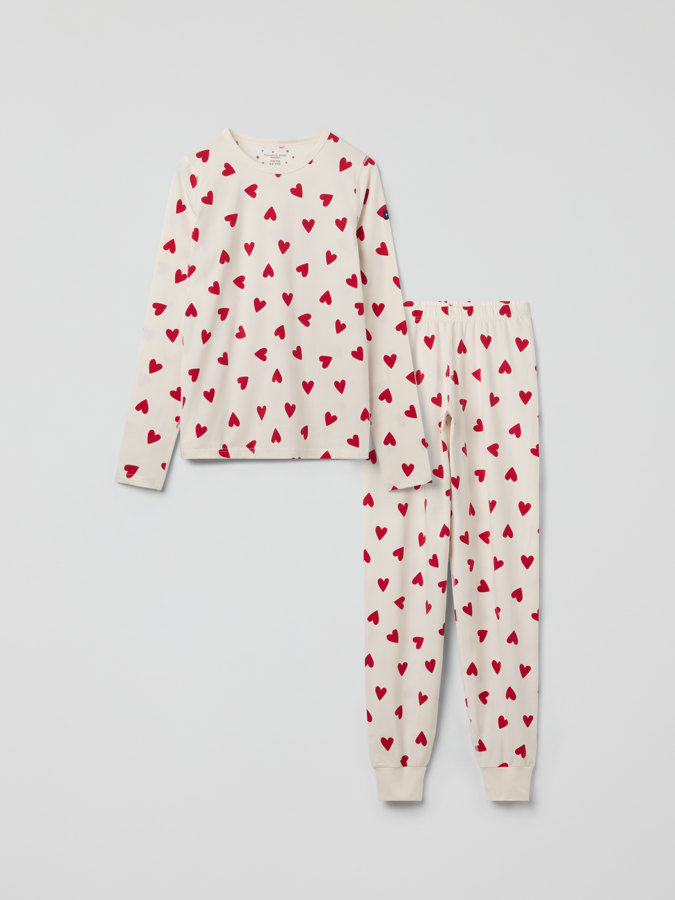 Adult pyjamas with heart print