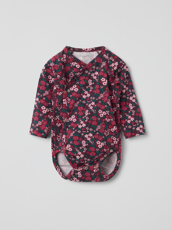 Extendable wrap bodysuit floral